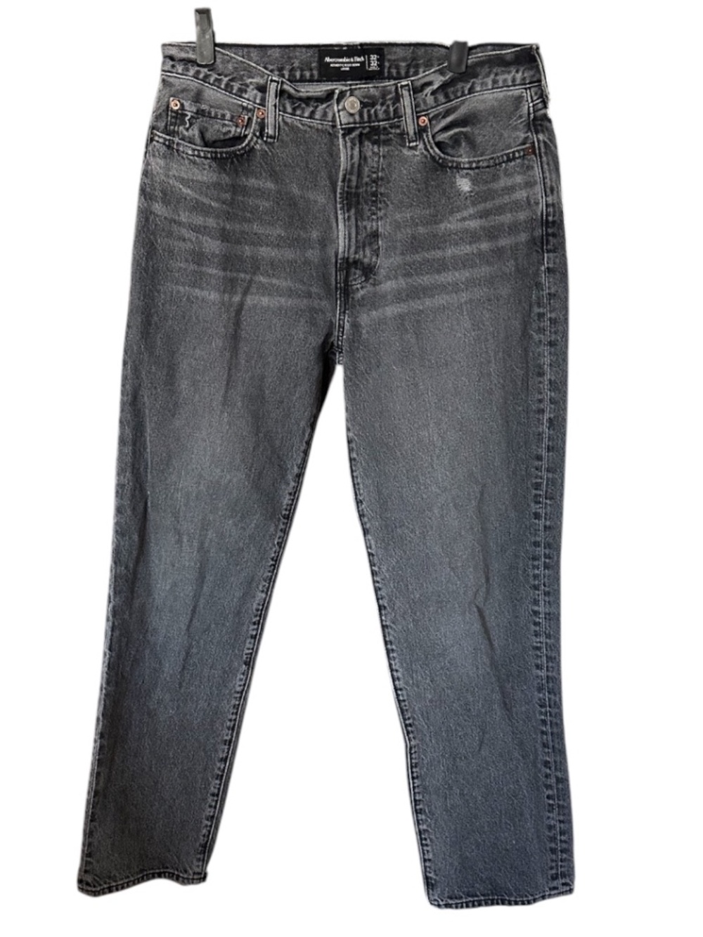 Abercrombie & Fitch Authentic Rigid Denim Loose Jeans Distressed Black 32x32